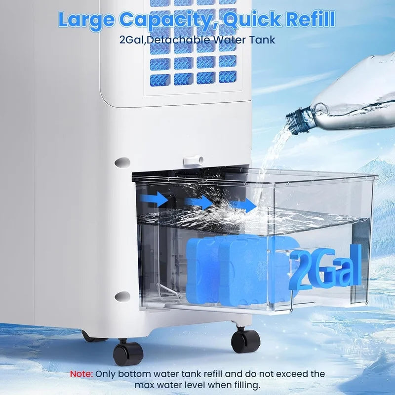 4-in-1 Evaporative Air Cooler With Aroma Box, Remote, 30 inch, 2 Gal Water Tank