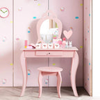 Fireflowery Kids Vanity Table With Detachable Top, Mirror And Drawer - FY-HW64356