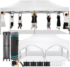 COBIZI Pop-Up Canopy 10 x 20 ft, White, 6 Sidewalls