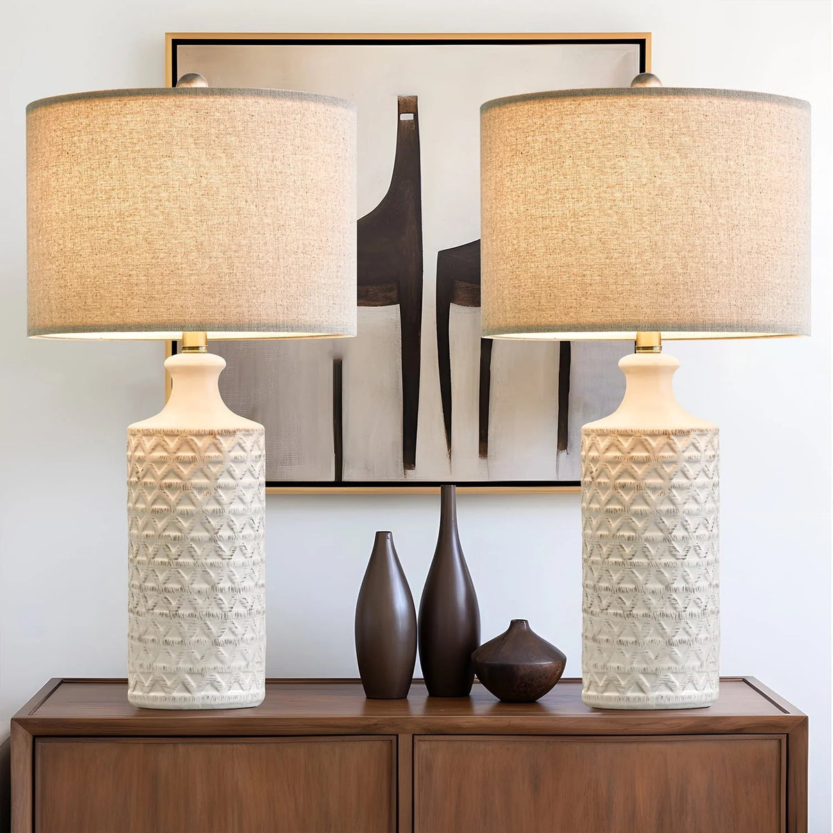 Oneach Ceramic Table Lamps, 24.75 inch, Set Of 2 - Modern Farmhouse