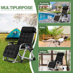 NAIZEA Zero Gravity Lawn Recliner Chairs, 2 Pack, Black