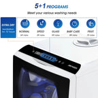 AIRMSEN Portable Countertop Dishwasher With 5L Built-In Water Tank And 5 Washing Programs - AE-TDQR03