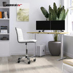 Adjustable Mid-Back Armless Swivel Office Chair With PU Leather - 265 lbs.