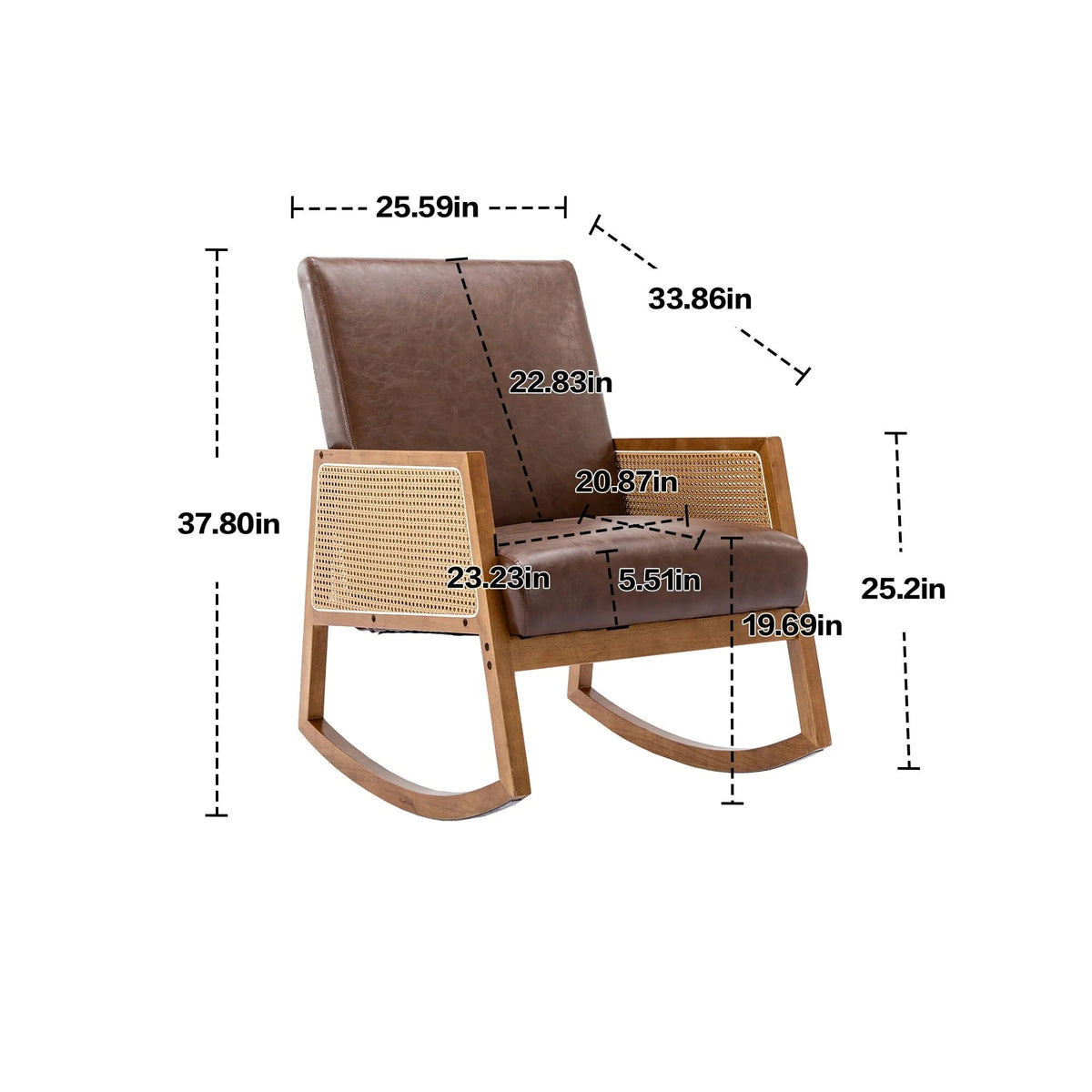 Upholstered Tall Back Gliding Rocking Armchair