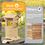 AUSHIVE Wax-Coated Cedarwood Beehive Kit With 4 Beehive Frames And 6 Brood Frames - Beige