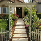 Dura-Trel PVC Garden Arbor, Elmwood, Mocha, 57in x 85in