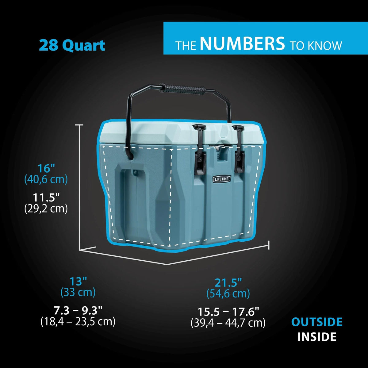 Lifetime Bear-Resistant High Performance Camping Cooler, 28 qt, 20 Can Capacity, Boulder Gray - 91289
