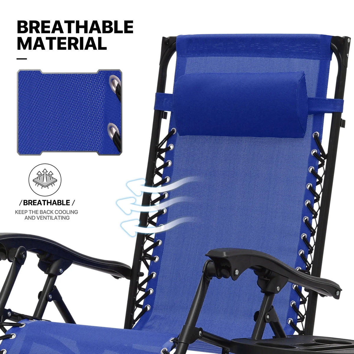 MoNiBloom Zero Gravity Reclining Chairs Set Of 2 With Canopy Shade And Headrest, Black - 330 lbs