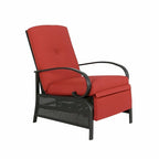Adjustable Patio Recliner Lounge Chair With Cushion, 300 lbs - 38 (D) x 26.5 (W) x 38.5 (H) Inches