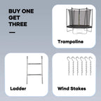 Maxkare 8 Ft Trampoline With Enclosure And Ladder, 264 LBS Capacity