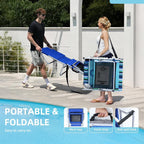 Yestomo 3-in-1 Outdoor Sun Tanning Lounge Chair, Blue, 330lbs Capacity