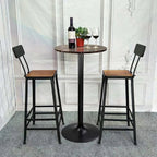 Round Bar-Height Bistro Pub Table With Metal Base And MDF Top, 23.8 x 23.8 x 39.5 Inch