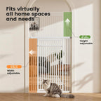 Extra Tall Cat Gate, 27.56-37 in Wide, 51-87 in Adjustable Height