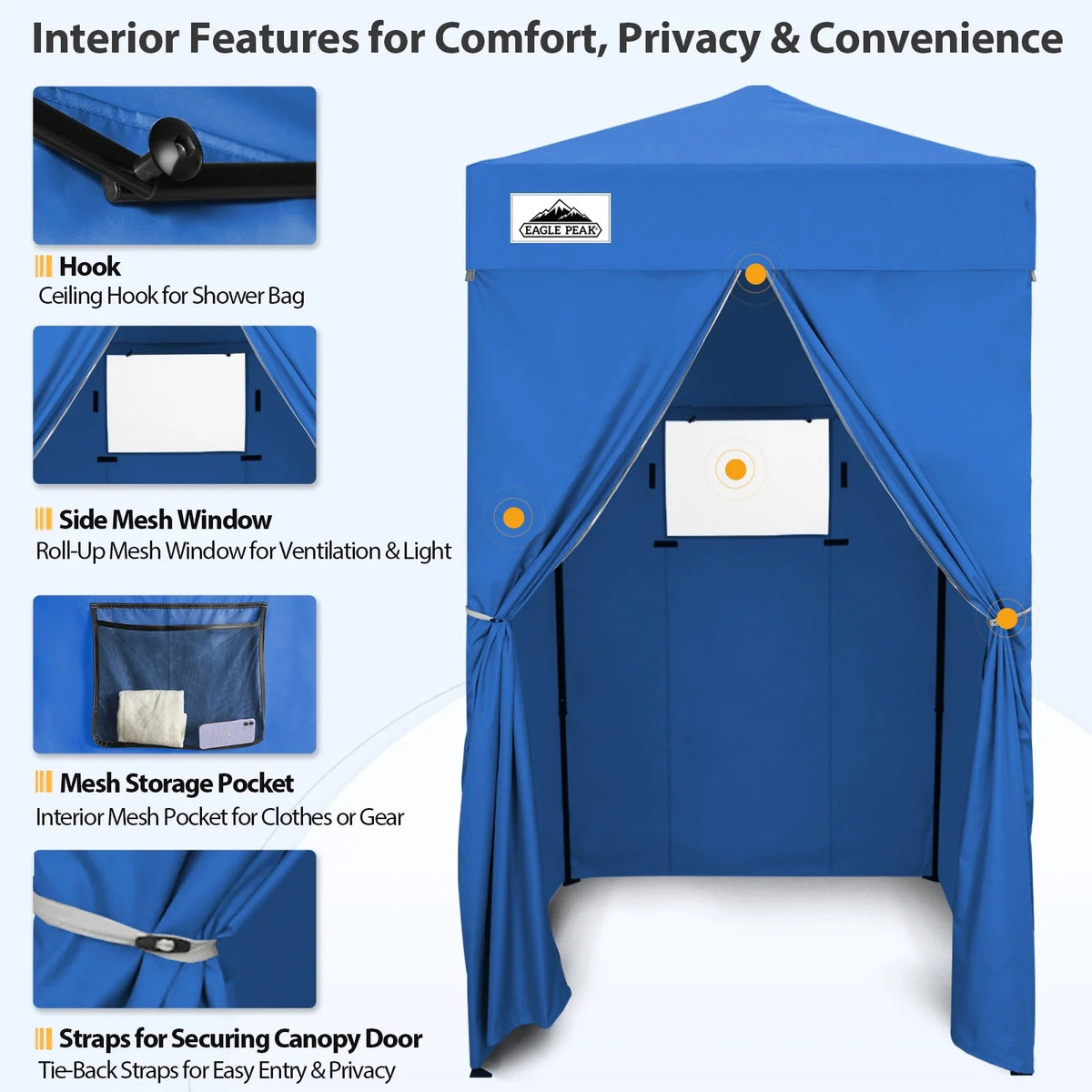 EAGLE PEAK Ultra Compact 4 ft x 4 ft Pop-Up Changing Room Canopy - Flex