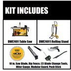 DEWALT 15 Amp Corded 10 in. Jobsite Table Saw With Rolling Stand - DWE7491RS