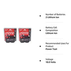 Milwaukee 18V 5Ah XC Extended Capacity Resistant Battery - 2 Pack