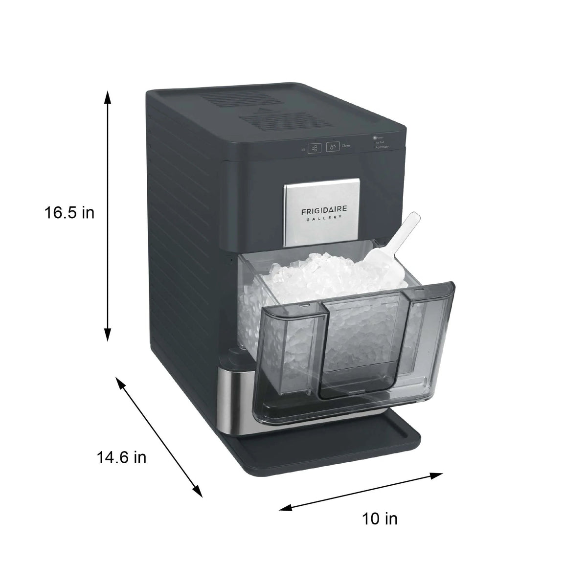 Frigidaire Countertop Nugget Ice Maker, 44 lbs. Daily, 3 lb. Basket, Black - EFIC256