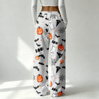Halloween Pajama Pants for Women Halloween Pumpkin Print Fuzzy Sleep Pants for Women Warm Cozy Pj Bottoms Lounge Pants Plush Pajama Pants