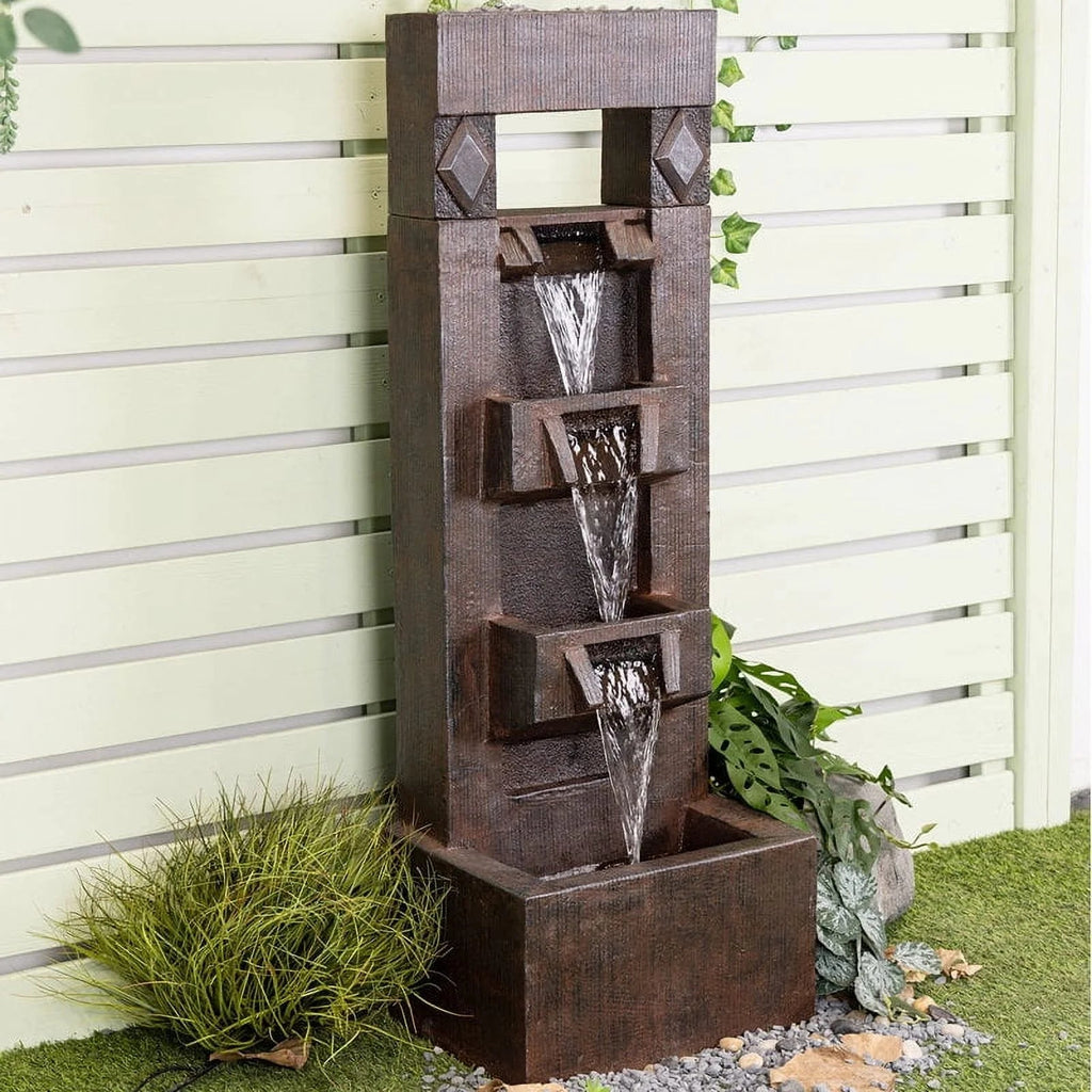 4 Floor-Standing Water Fountain With LED Lights For Garden, Patio, And Living Room