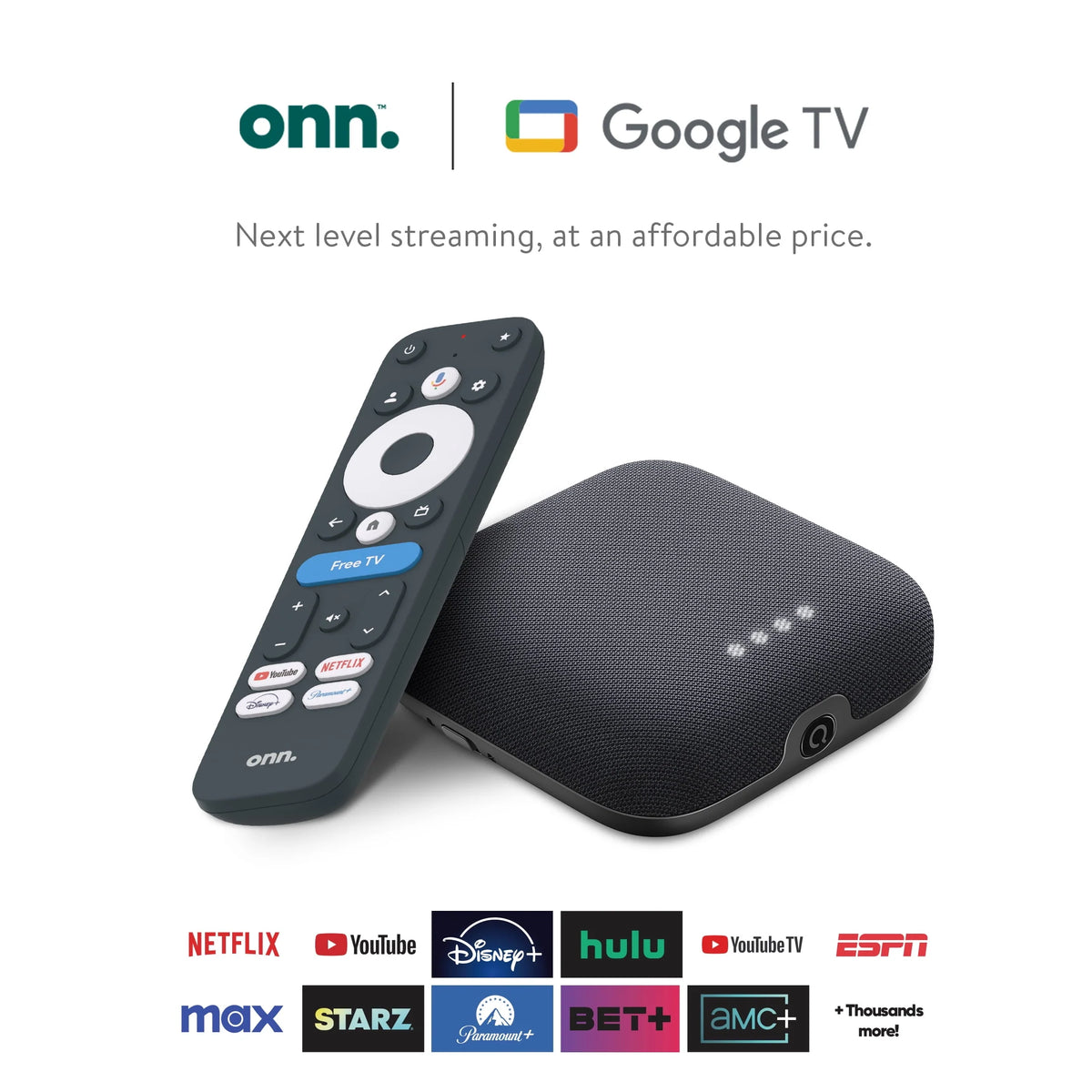 Onn. 4K Pro Streaming Device With Google TV, 4K UHD, Dolby Vision & Atmos, Wi Fi 6