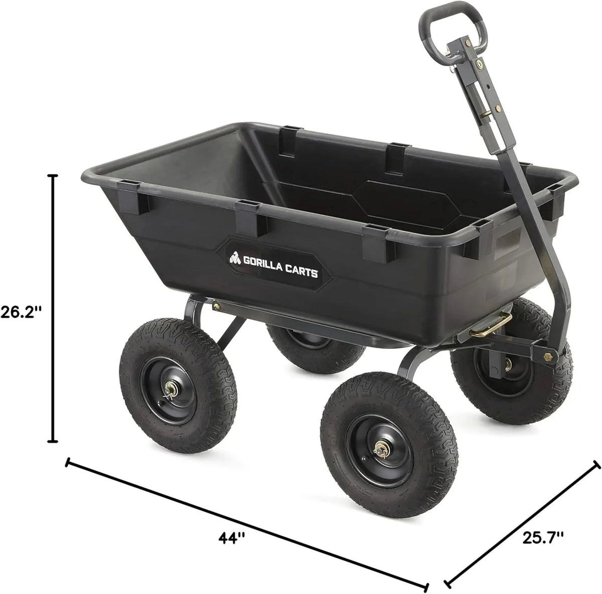 Gorilla Carts Utility Dump Wagon 6 Cubic Feet 1200 lb Capacity Black - GOR6PS
