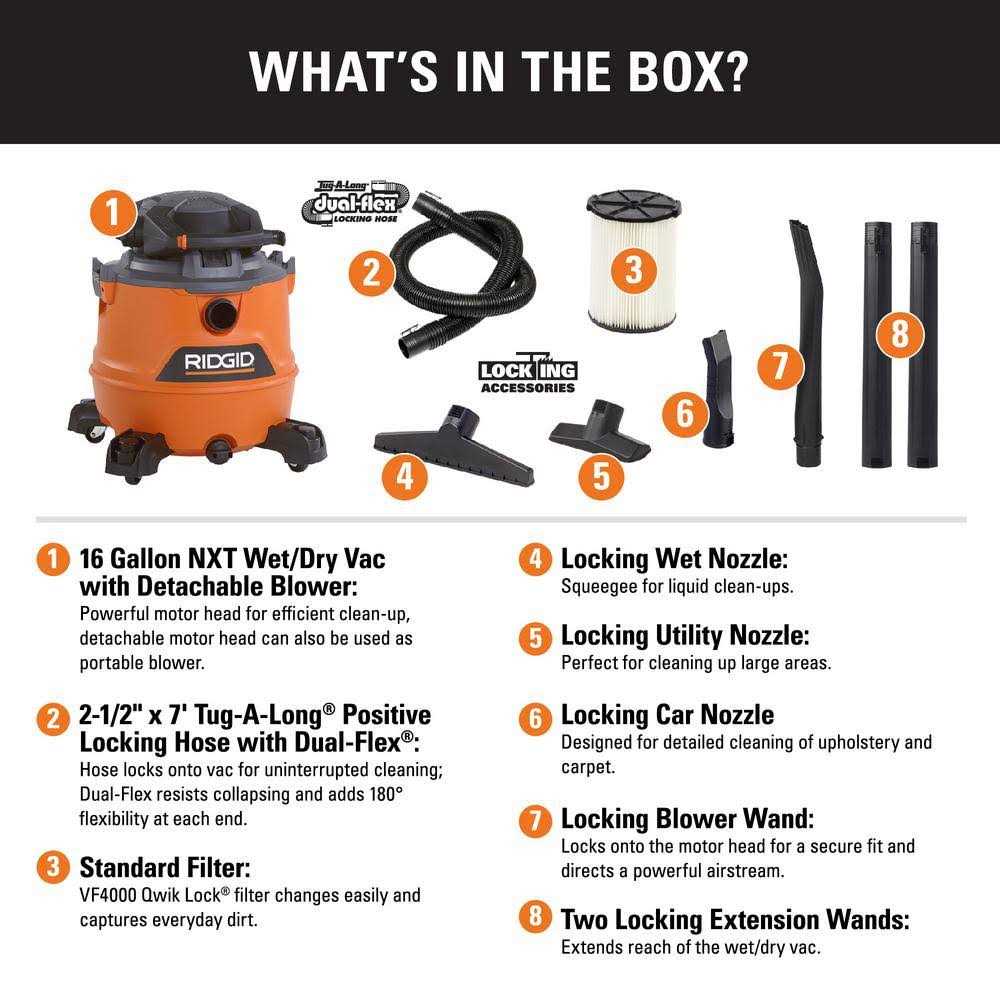 RIDGID 16 Gallon 6.5 Peak HP NXT Wet/Dry Shop Vacuum With Detachable Blower - HD1600