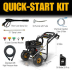 Poulan Pro Gas Pressure Washer 3400 PSI 2.6 GPM 212cc 4-Cycle With 30ft Hose, 21 Inch Lance, 5 Nozzles