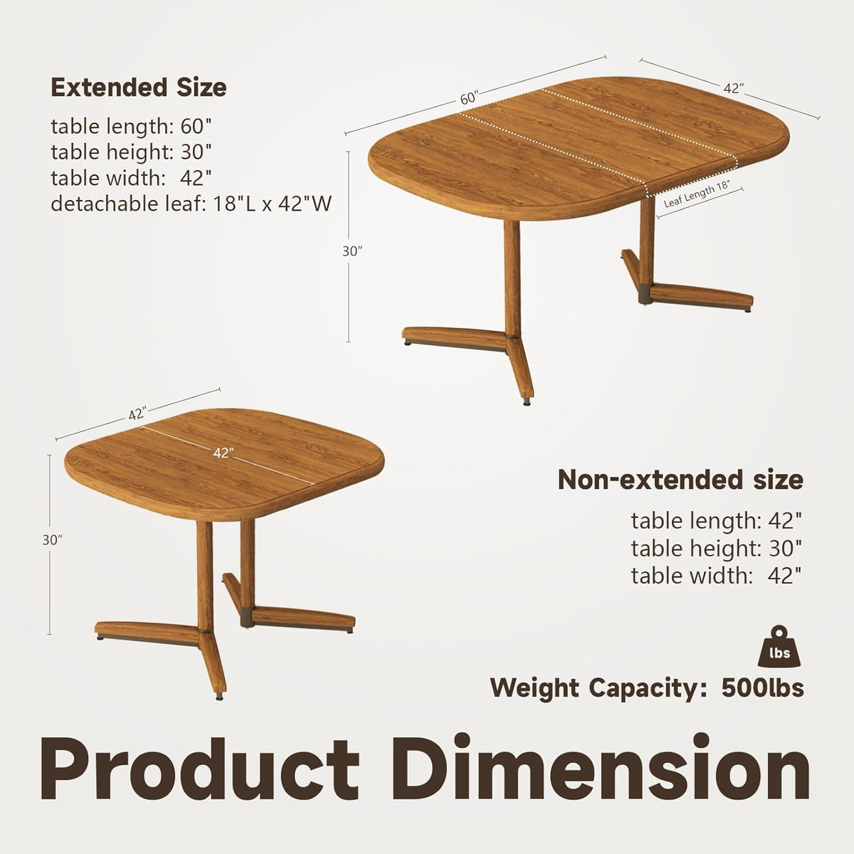 Chromcraft Extendable Dining Table For 4 To 6 Persons With 18 Inch Extension Leaf - Chestnut