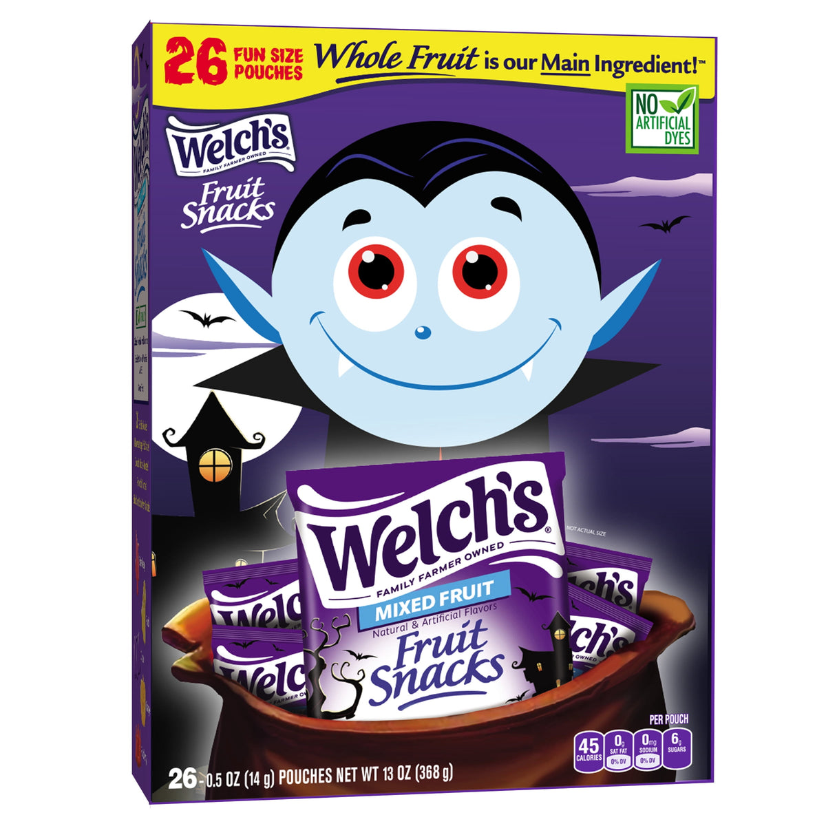 Welch's Fruit Snacks, Halloween, Mixed Fruit, Kids Snacks, 0.5 oz, 26 Count
