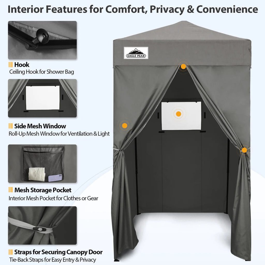 EAGLE PEAK Ultra Compact 4 ft x 4 ft Pop-Up Changing Room Canopy - Flex