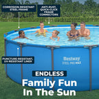 Bestway Steel Pro MAX Round Above Ground Pool, 15 ft x 48 in, Blue - Steel Pro MAX