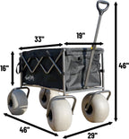 WONDERCAMEL Collapsible All-Terrain Beach Wagon With 13in Balloon Wheels, 185L, 46in D x 28.98in W x 46in H