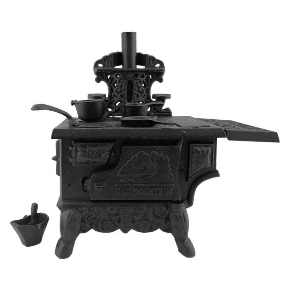 Old Mountain Mini Wood Cook Stove Set, Black, 12 in x 10 1/2 in x 5 1/2 in