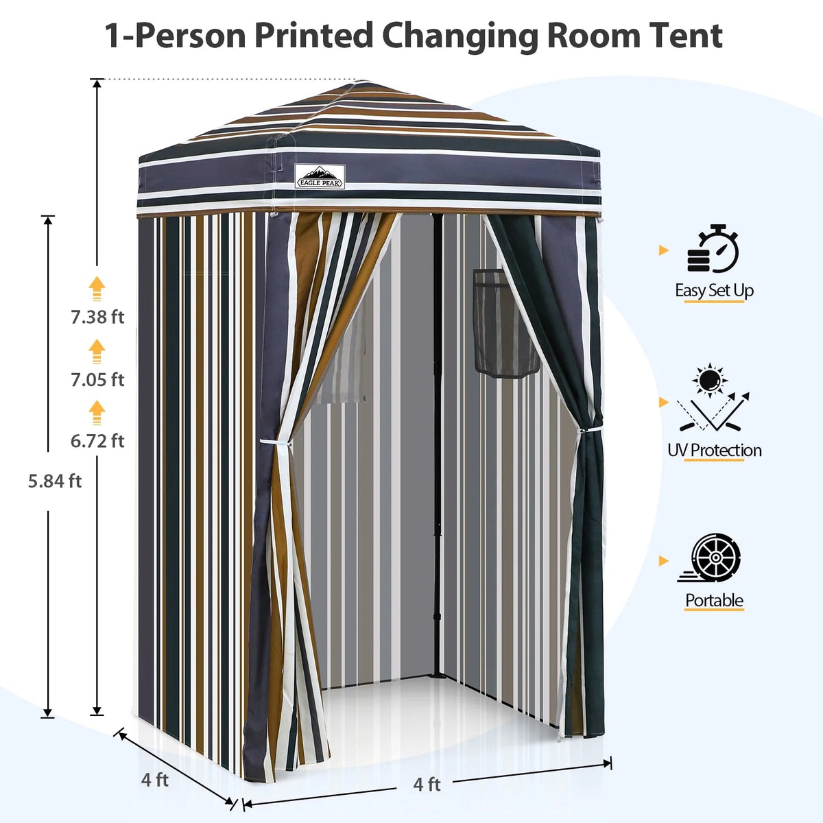 EAGLE PEAK Ultra Compact 4 ft x 4 ft Pop-Up Changing Room Canopy - Flex