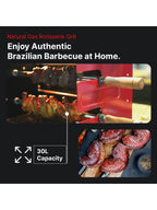 Brazilian Flame Churrasco Propane Gas Rotisserie Oven Grill Roaster With Auto Rotating Skewers - 2024 Series