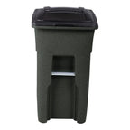 Toter 32 Gallon Green Trash Can With Quiet Wheels And Attached Lid - ANA32-55410