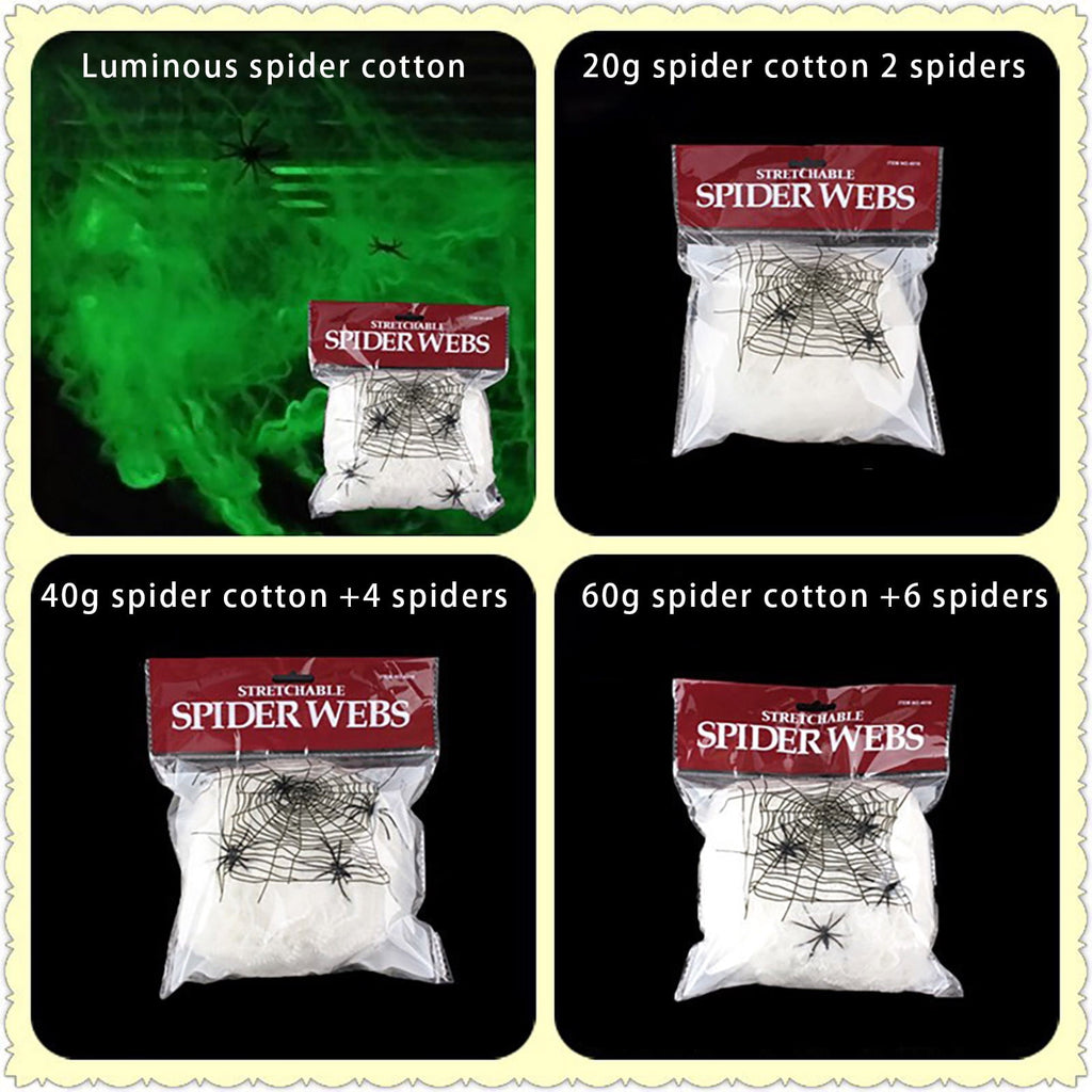 Darzheoy Spider Webs Halloween Decorations, Super Stretch Cobwebs for Halloween Indoor and Outdoor Party Supplies Halloween Decoration Venue Layout