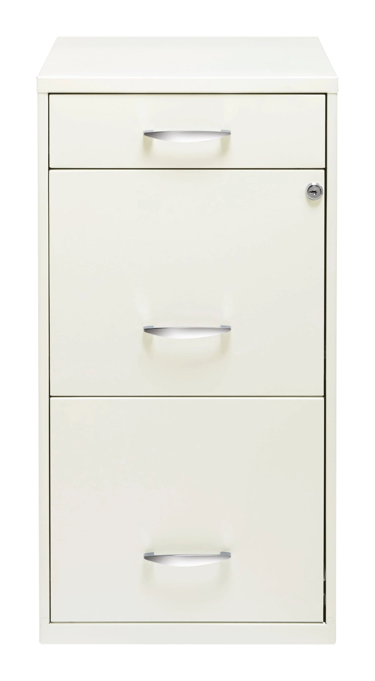 Space Solutions 3 Drawer Letter Width Vertical File Cabinet With Pencil Drawer, White