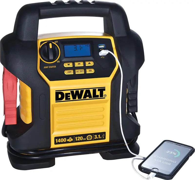 DEWALT 1400 Peak Amp Jump Starter With 120 PSI Digital Compressor - DXAEJ14