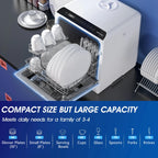 AIRMSEN Portable Countertop Dishwasher With 5L Built-In Water Tank And 5 Washing Programs - AE-TDQR03