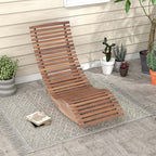 Acacia Wood Outdoor Patio Rocking Chair With Widened Slatted Seat And High Back