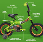 Jurassic World 12-inch Raptor Boys Bicycle With Training Wheels, Green And Orange