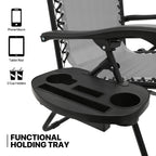 MoNiBloom Zero Gravity Reclining Chairs Set Of 2 With Canopy Shade And Headrest, Black - 330 lbs