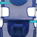 Ostrich 3-N-1 Altitude Outdoor Reclining Beach Chair, Blue - 16-Inch Height