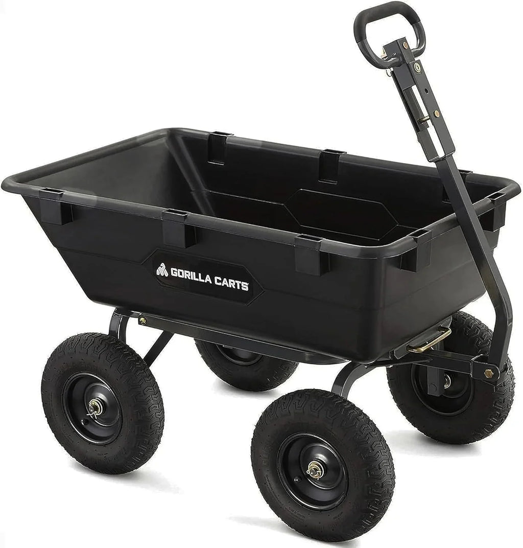 Gorilla Carts Utility Dump Wagon 6 Cubic Feet 1200 lb Capacity Black - GOR6PS