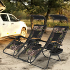 MoNiBloom Zero Gravity Reclining Chairs Set Of 2 With Canopy Shade And Headrest, Black - 330 lbs