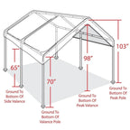 Caravan Canopy Sports Portable Garage Heavy Duty Shelter, White, 10x20 ft - Domain