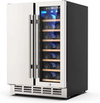 Ecojoy 24 Inch Dual Zone Wine And Beverage Refrigerator, 20 Bottles And 57 Cans