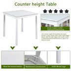 Modern 5-Piece Counter Height Dining Set With Square Table And 4 Upholstered Chairs