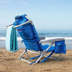 Tommy Bahama Backpack Beach Chair, 5 Position Lay Flat, Blue Sailfish - 2020